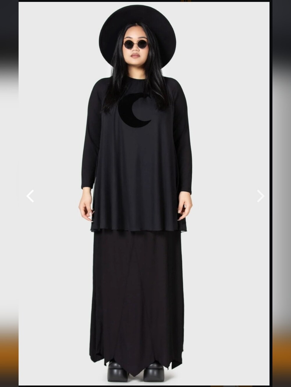 Killstar Black Crescent Moon Long Sleeve Dress - Picture 5 of 12